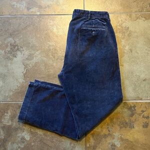 VTG 90s Polo Ralph Lauren navy blue 9 wale wide leg corduroy pants size 34x30